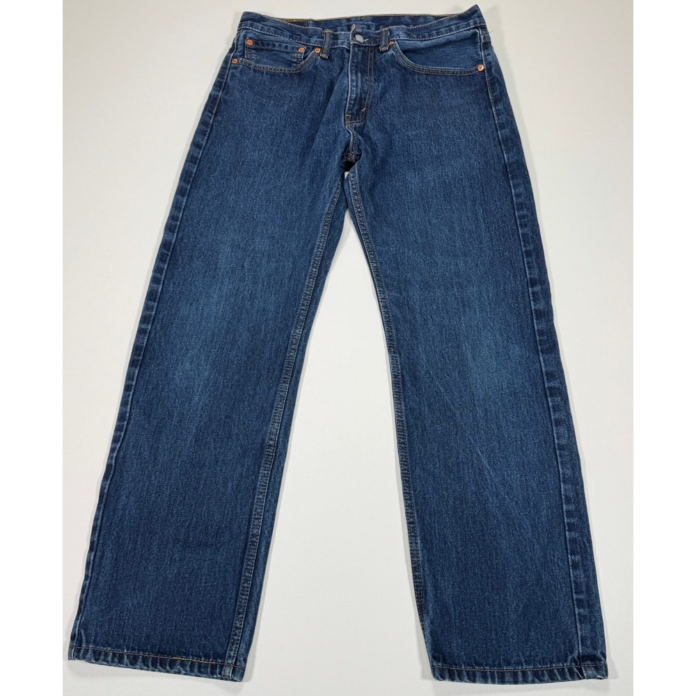 Levi's 505 Mens Jeans W34 L32 Dark‎ Wash Straight Leg Regular Fit Zipper Fly